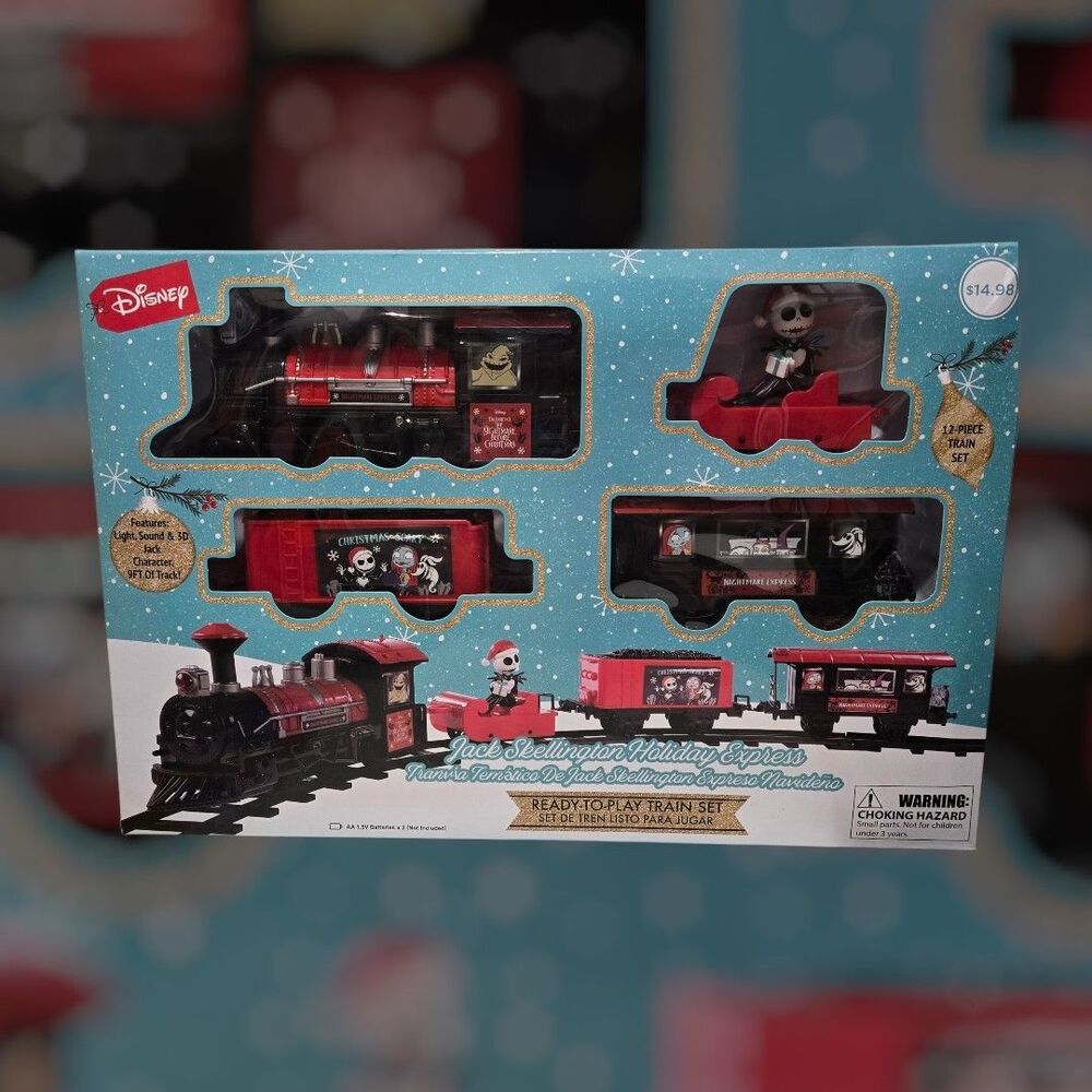 The Nightmare Before Christmas Jack Skellington Holiday Express Train Set Blue
